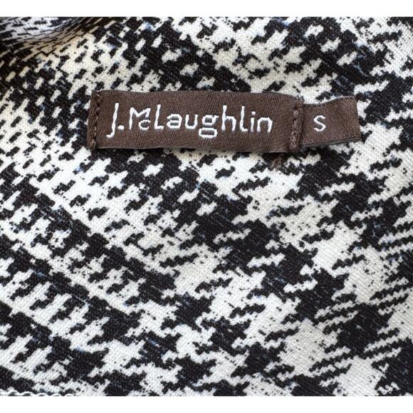 J. McLaughlin Size Small Houndstooth Print Sleeveless Sheath Dress Black White - Picture 5 of 6